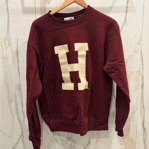 Champion Maroon Crewneck with Cream Lettering